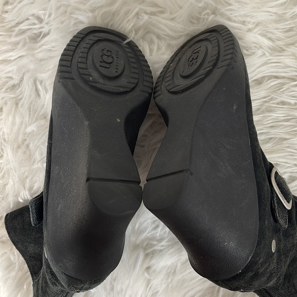 Ugg Australia Women's Black Suede Gisselle 5593 Wedge Heel Ankle Boots Size 8 - Picture 11 of 13